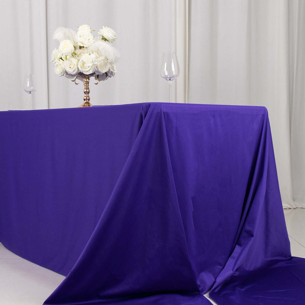 Scuba Rectangular 90"x156" Tablecloth Purple - Wrinkle Free, Stain Resistant & Seamless Table Cover - Bell Racket Store