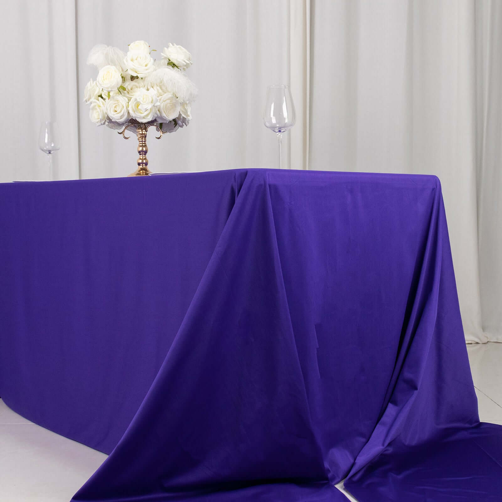 Scuba Rectangular 90"x156" Tablecloth Purple - Wrinkle Free, Stain Resistant & Seamless Table Cover - Bell Racket Store