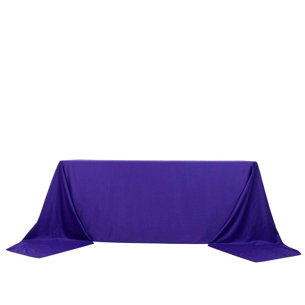 Scuba Rectangular 90"x156" Tablecloth Purple - Wrinkle Free, Stain Resistant & Seamless Table Cover - Bell Racket Store