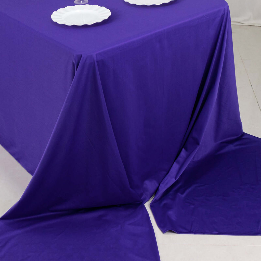 Scuba Rectangular 90"x156" Tablecloth Purple - Wrinkle Free, Stain Resistant & Seamless Table Cover - Bell Racket Store