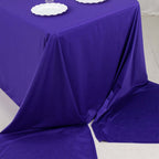 Scuba Rectangular 90"x156" Tablecloth Purple - Wrinkle Free, Stain Resistant & Seamless Table Cover - Bell Racket Store