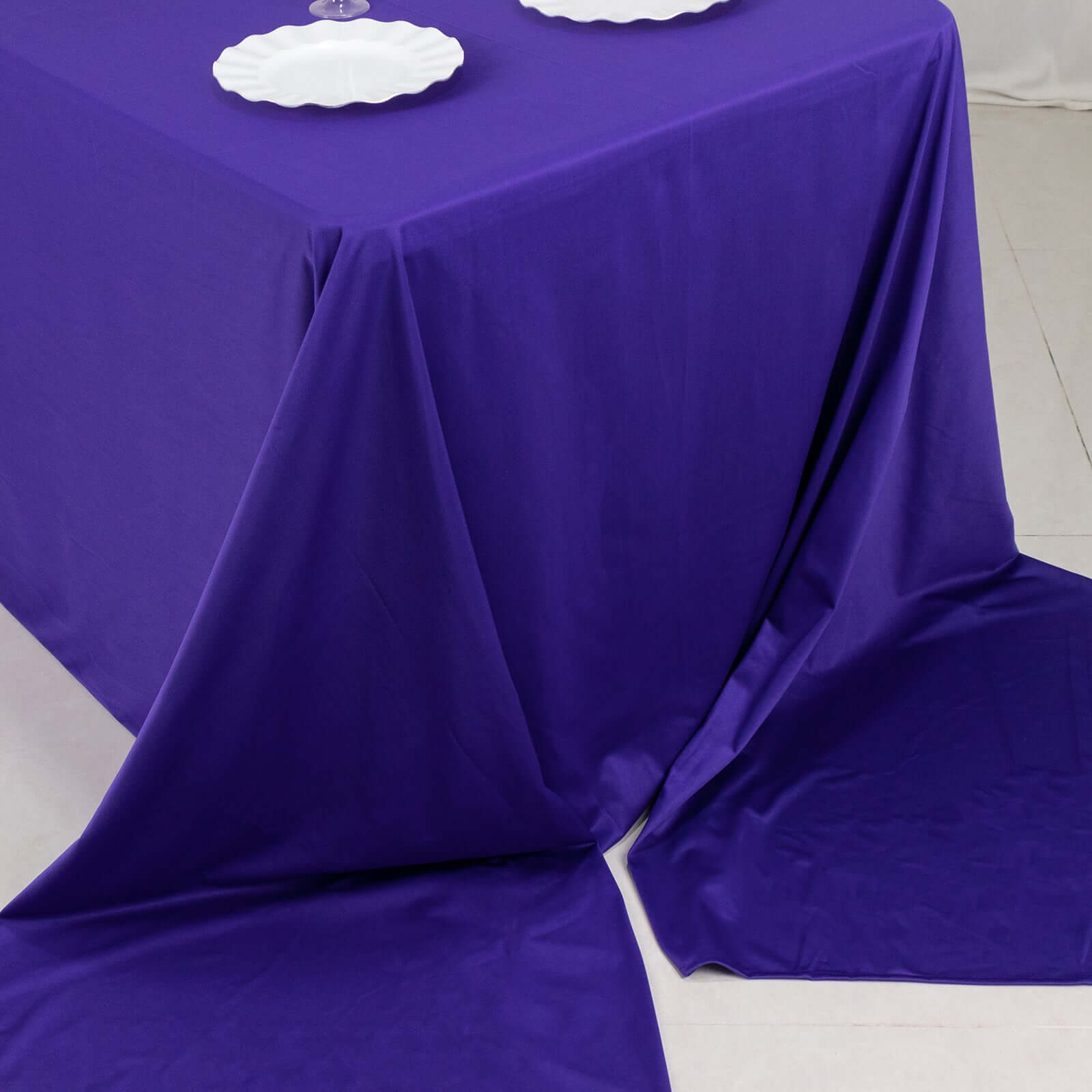 Scuba Rectangular 90"x156" Tablecloth Purple - Wrinkle Free, Stain Resistant & Seamless Table Cover - Bell Racket Store