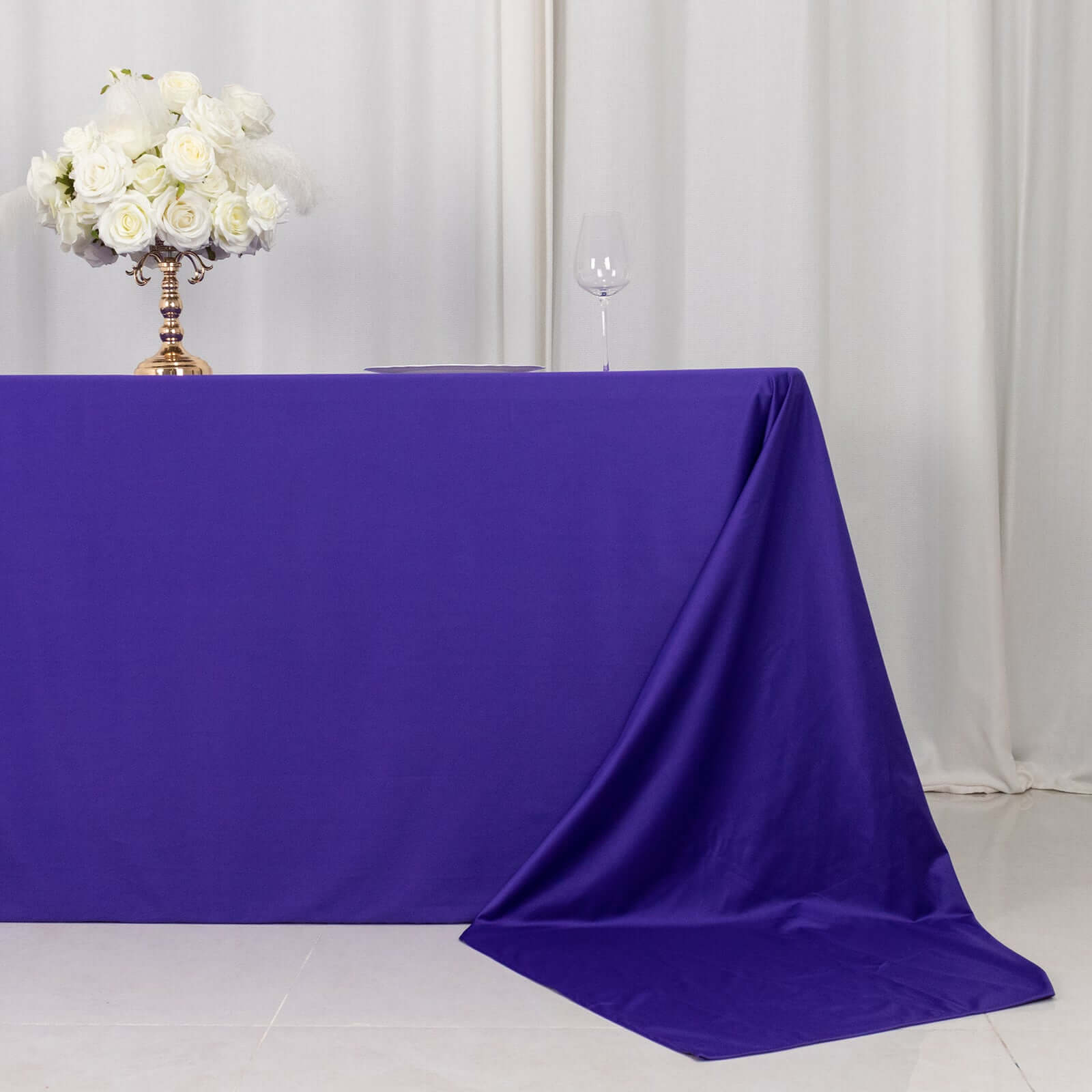 Scuba Rectangular 90"x156" Tablecloth Purple - Wrinkle Free, Stain Resistant & Seamless Table Cover - Bell Racket Store