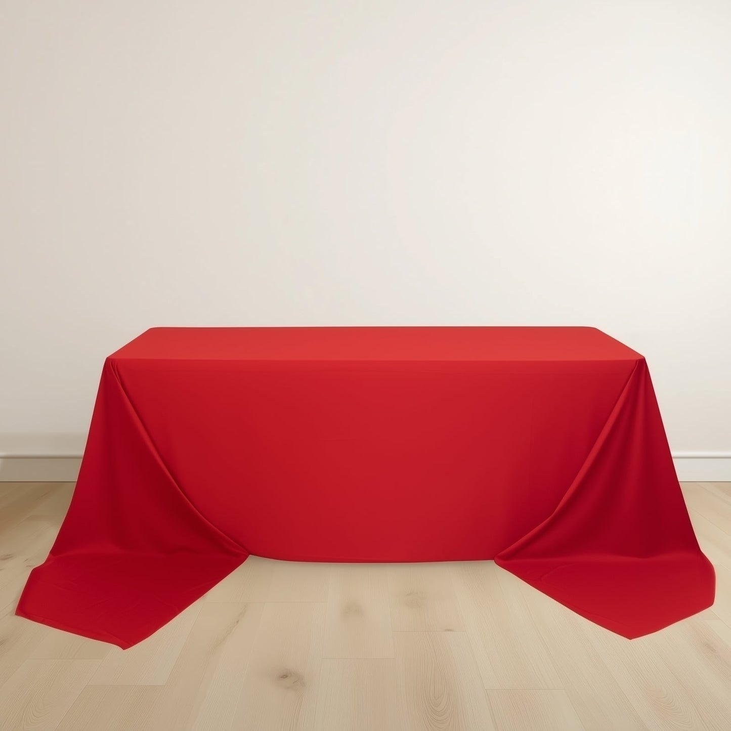 Scuba Rectangular 90"x156" Tablecloth Red - Wrinkle Free, Stain Resistant & Seamless Table Cover - Bell Racket Store