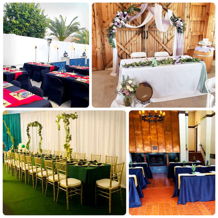 Scuba Rectangular 90"x156" Tablecloth Royal Blue - Wrinkle Free, Stain Resistant & Seamless Table Cover - Bell Racket Store