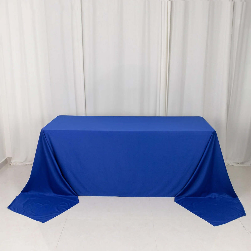 Scuba Rectangular 90"x156" Tablecloth Royal Blue - Wrinkle Free, Stain Resistant & Seamless Table Cover - Bell Racket Store