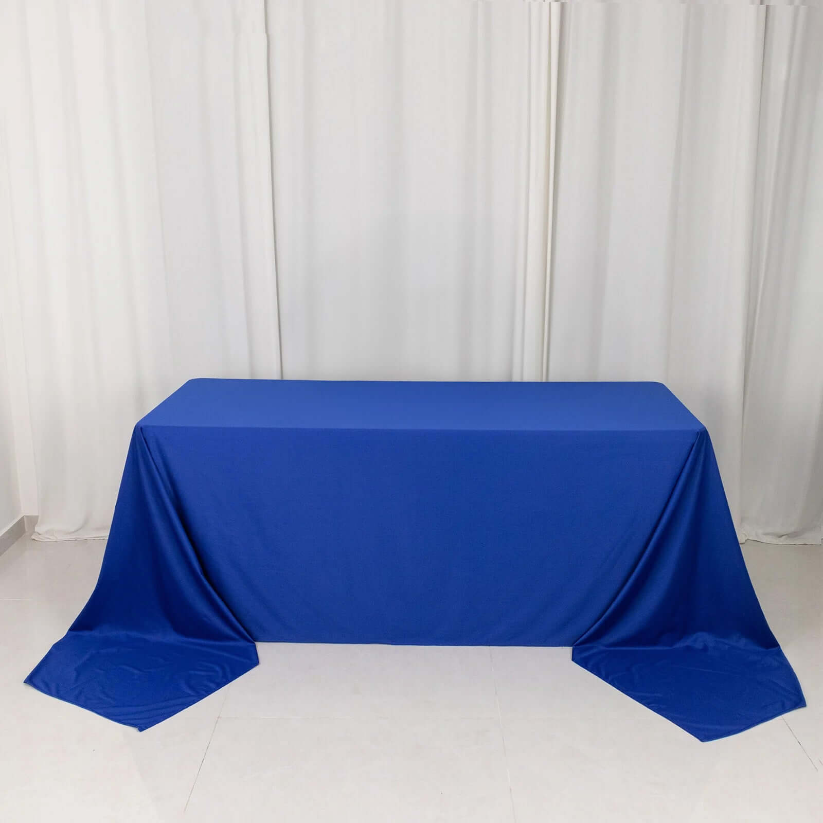 Scuba Rectangular 90"x156" Tablecloth Royal Blue - Wrinkle Free, Stain Resistant & Seamless Table Cover - Bell Racket Store
