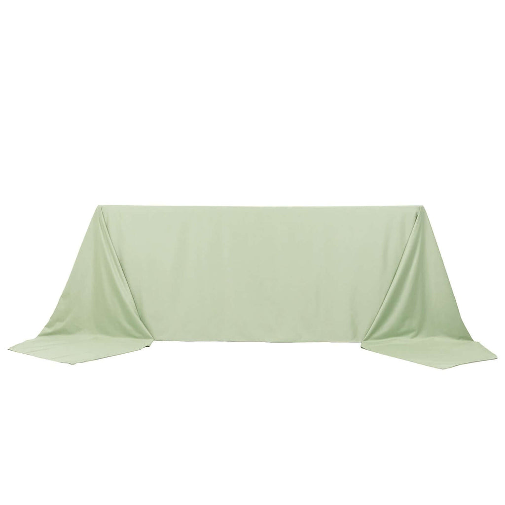 Scuba Rectangular 90"x156" Tablecloth Sage Green - Wrinkle Free, Stain Resistant & Seamless Table Cover - Bell Racket Store