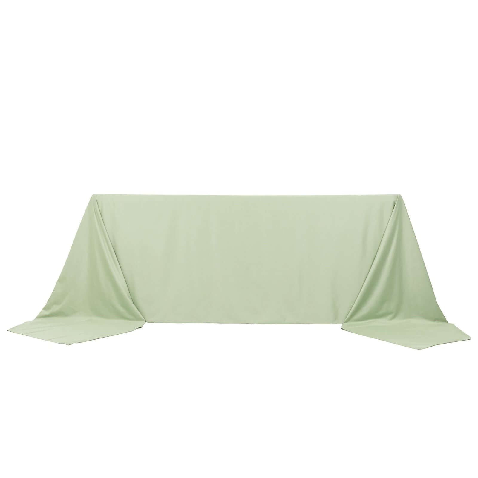 Scuba Rectangular 90"x156" Tablecloth Sage Green - Wrinkle Free, Stain Resistant & Seamless Table Cover - Bell Racket Store