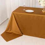 Scuba Rectangular 90"x156" Tablecloth Shimmering Gold - Wrinkle Free & Stain Resistant Seamless Table Cover for Weddings and Parties - Bell Racket Store