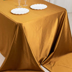 Scuba Rectangular 90"x156" Tablecloth Shimmering Gold - Wrinkle Free & Stain Resistant Seamless Table Cover for Weddings and Parties - Bell Racket Store