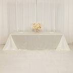 Scuba Rectangular 90"x156" Tablecloth Shimmering Pearl White - Wrinkle Free & Stain Resistant Seamless Table Cover - Bell Racket Store