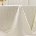 Scuba Rectangular 90"x156" Tablecloth Shimmering Pearl White - Wrinkle Free & Stain Resistant Seamless Table Cover - Bell Racket Store