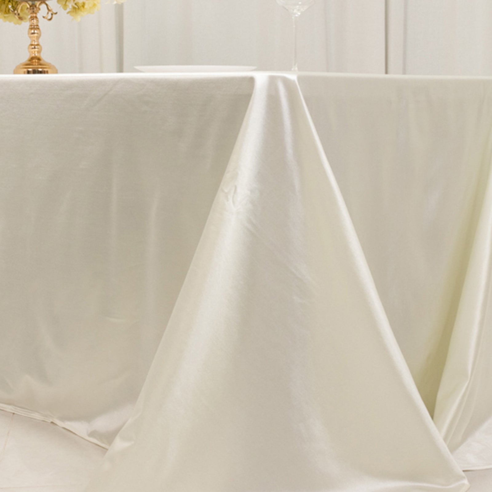 Scuba Rectangular 90"x156" Tablecloth Shimmering Pearl White - Wrinkle Free & Stain Resistant Seamless Table Cover - Bell Racket Store
