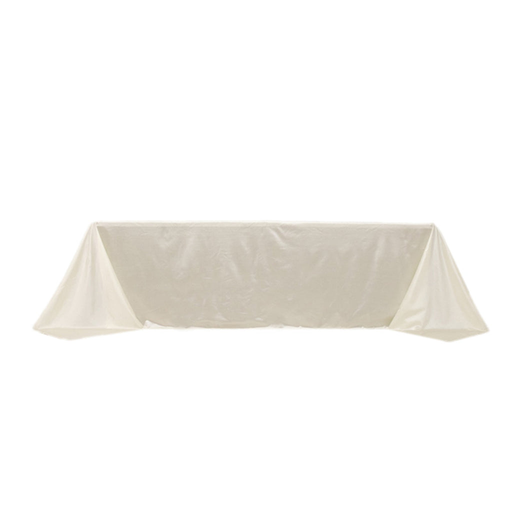 Scuba Rectangular 90"x156" Tablecloth Shimmering Pearl White - Wrinkle Free & Stain Resistant Seamless Table Cover - Bell Racket Store
