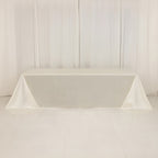 Scuba Rectangular 90"x156" Tablecloth Shimmering Pearl White - Wrinkle Free & Stain Resistant Seamless Table Cover - Bell Racket Store