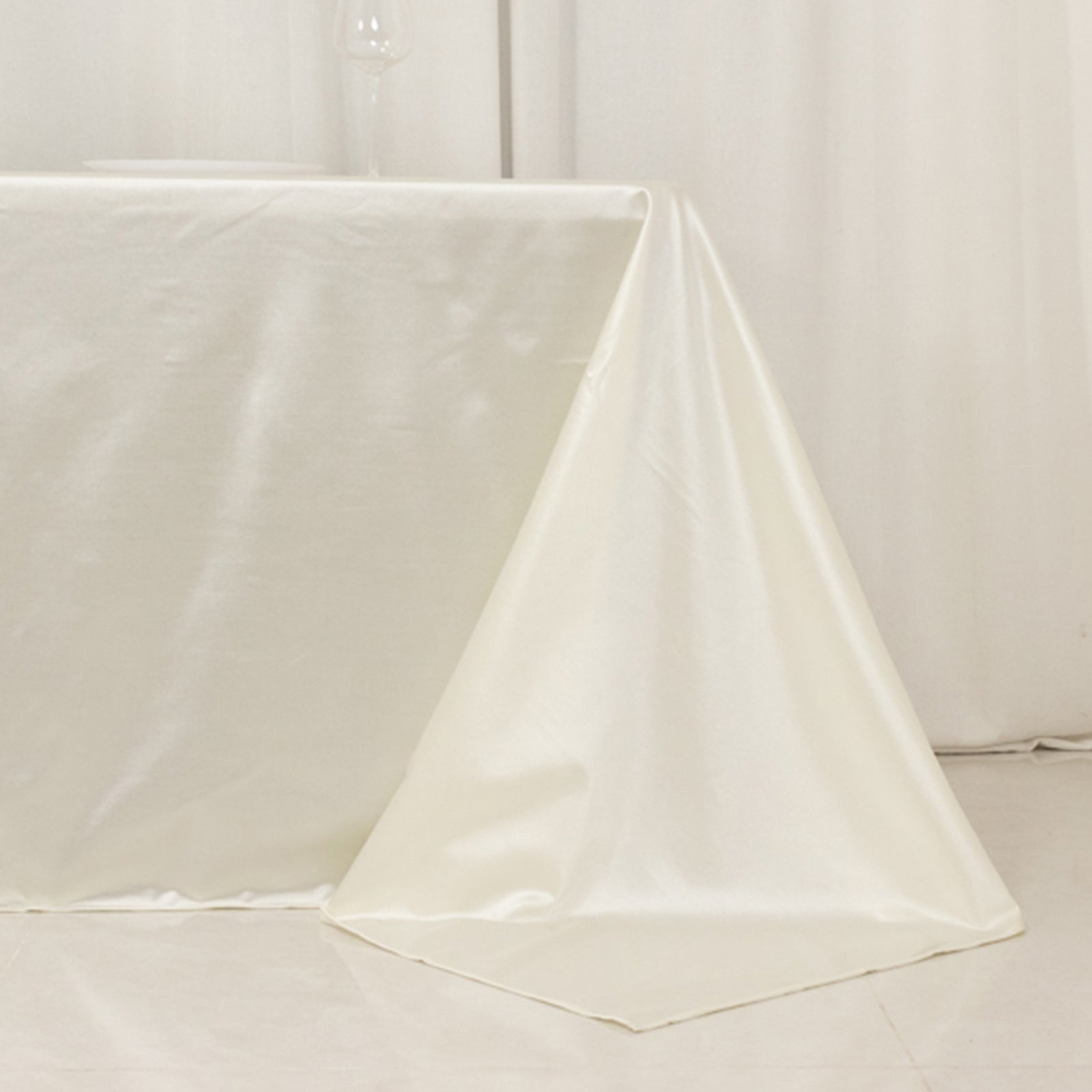 Scuba Rectangular 90"x156" Tablecloth Shimmering Pearl White - Wrinkle Free & Stain Resistant Seamless Table Cover - Bell Racket Store