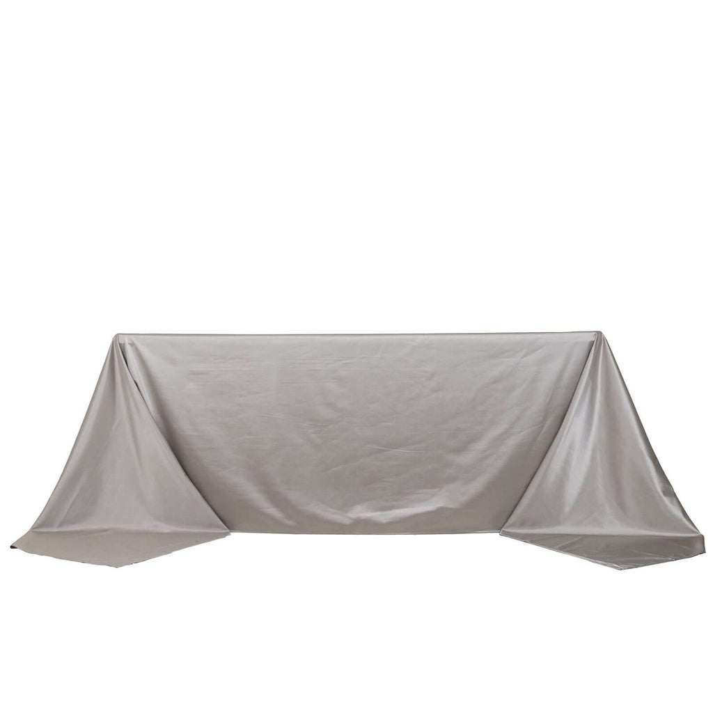 Scuba Rectangular 90"x156" Tablecloth Shimmering Silver - Wrinkle Free & Stain Resistant Seamless Table Cover - Bell Racket Store