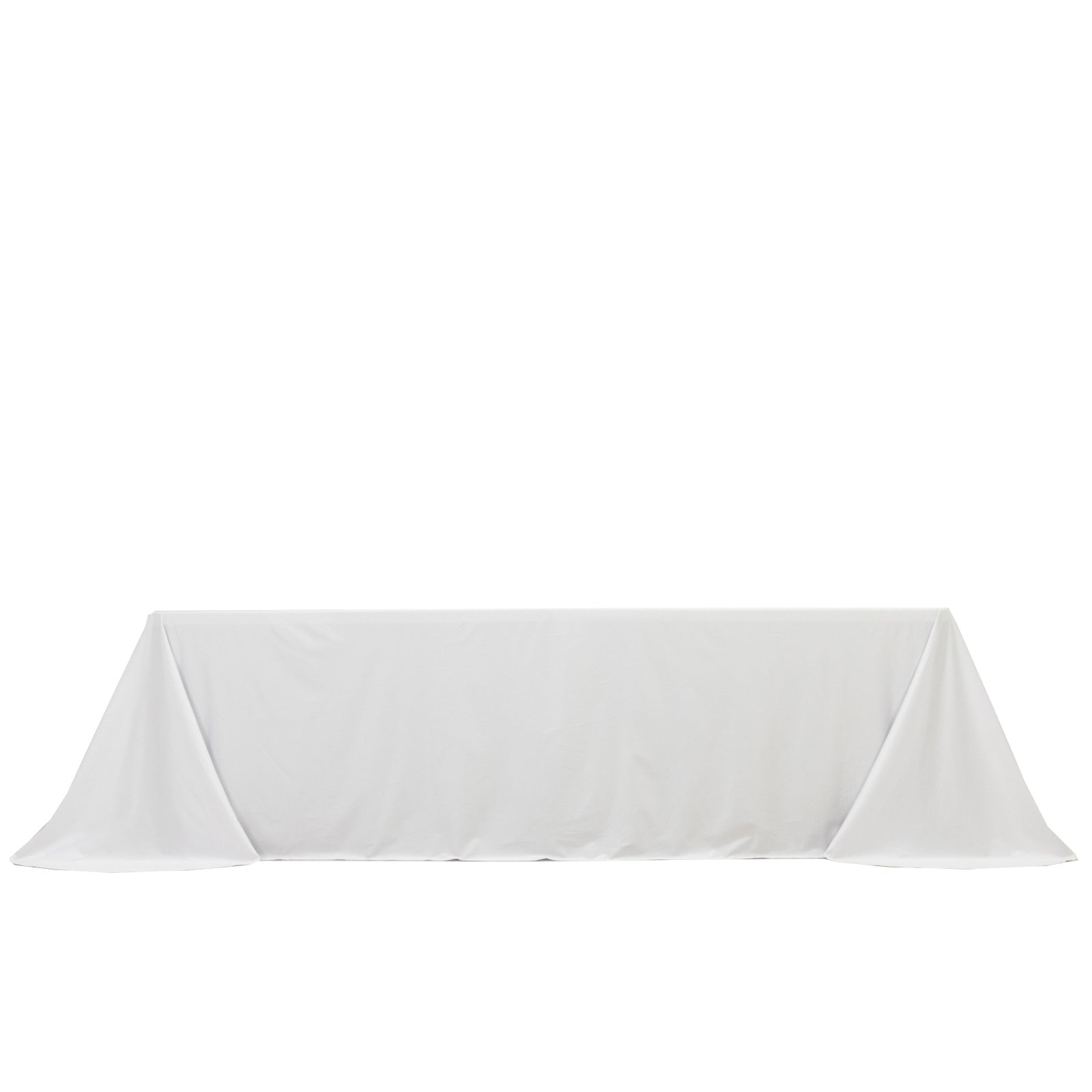 Scuba Rectangular 90"x156" Tablecloth White with Rounded Corners â€“ Seamless, Wrinkle Free & Stain Resistant Table Cover - Bell Racket Store