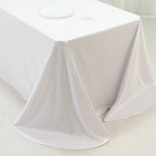 Scuba Rectangular 90"x156" Tablecloth White with Rounded Corners â€“ Seamless, Wrinkle Free & Stain Resistant Table Cover - Bell Racket Store