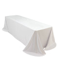 Scuba Rectangular 90"x156" Tablecloth White with Rounded Corners â€“ Seamless, Wrinkle Free & Stain Resistant Table Cover - Bell Racket Store