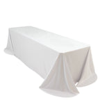 Scuba Rectangular 90"x156" Tablecloth White with Rounded Corners â€“ Seamless, Wrinkle Free & Stain Resistant Table Cover - Bell Racket Store