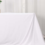 Scuba Rectangular 90"x156" Tablecloth White - Wrinkle Free, Stain Resistant & Seamless Table Cover for Weddings and Parties - Bell Racket Store