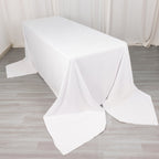 Scuba Rectangular 90"x156" Tablecloth White - Wrinkle Free, Stain Resistant & Seamless Table Cover for Weddings and Parties - Bell Racket Store