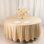 Scuba Round 108" Tablecloth Beige - Wrinkle Free & Stain Resistant Table Cover - Bell Racket Store