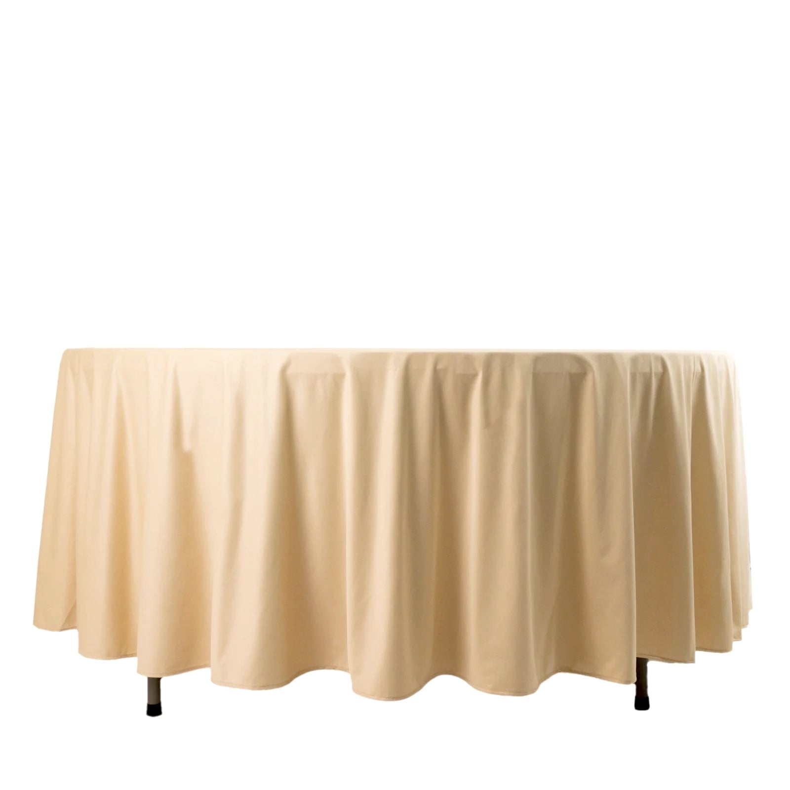 Scuba Round 108" Tablecloth Beige - Wrinkle Free & Stain Resistant Table Cover - Bell Racket Store