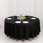 Scuba Round 108" Tablecloth Black - Wrinkle Free & Stain Resistant Table Cover for Exquisite Events - Bell Racket Store