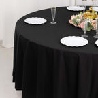 Scuba Round 108" Tablecloth Black - Wrinkle Free & Stain Resistant Table Cover for Exquisite Events - Bell Racket Store