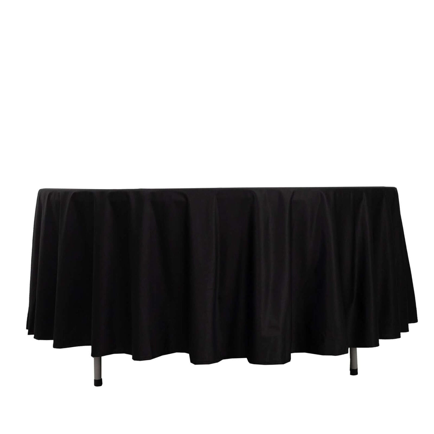 Scuba Round 108" Tablecloth Black - Wrinkle Free & Stain Resistant Table Cover for Exquisite Events - Bell Racket Store