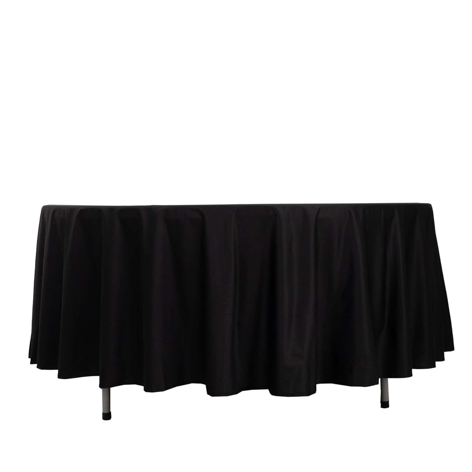 Scuba Round 108" Tablecloth Black - Wrinkle Free & Stain Resistant Table Cover for Exquisite Events - Bell Racket Store