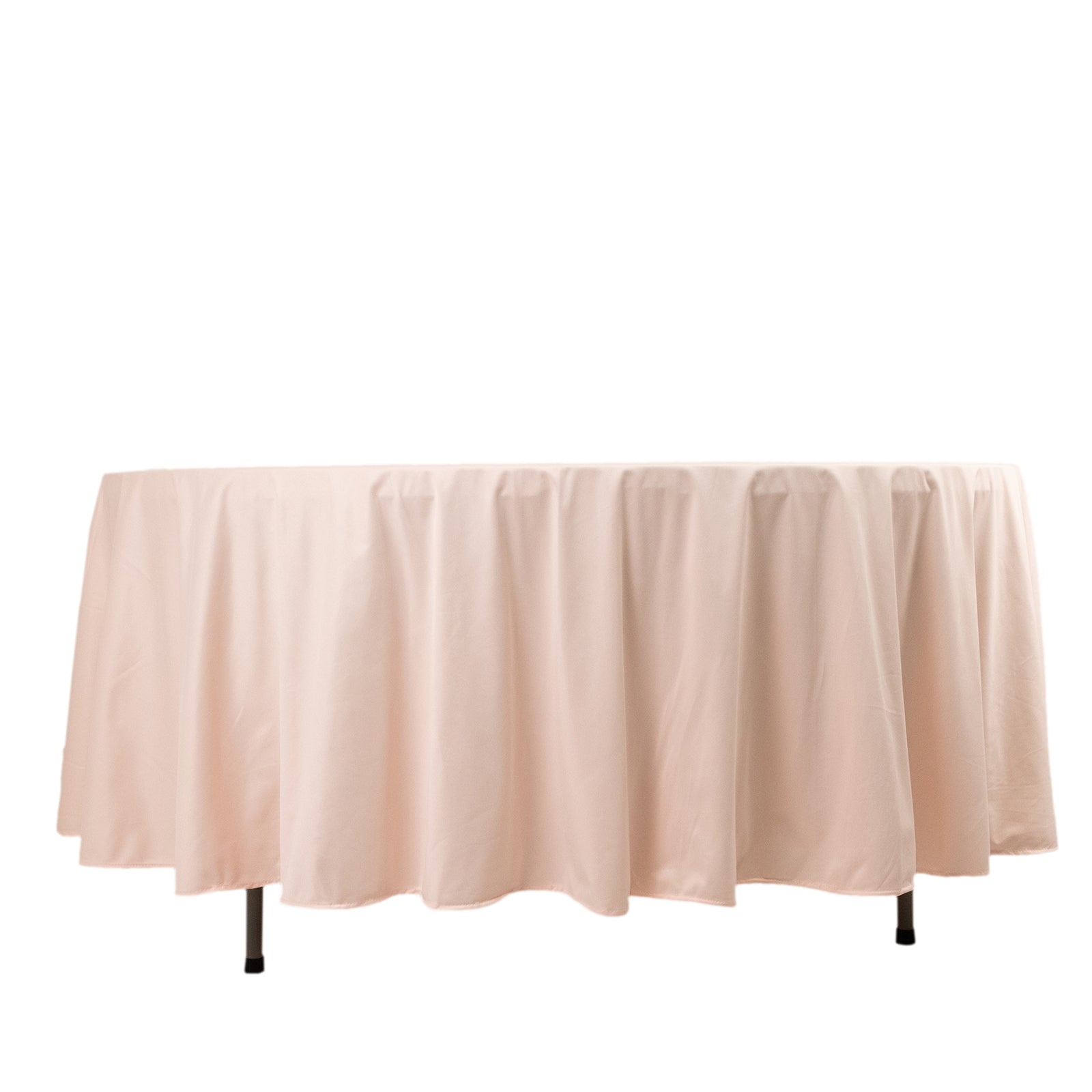 Scuba Round 108" Tablecloth Blush - Wrinkle Free & Stain Resistant Table Cover - Bell Racket Store