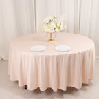 Scuba Round 108" Tablecloth Blush - Wrinkle Free & Stain Resistant Table Cover - Bell Racket Store