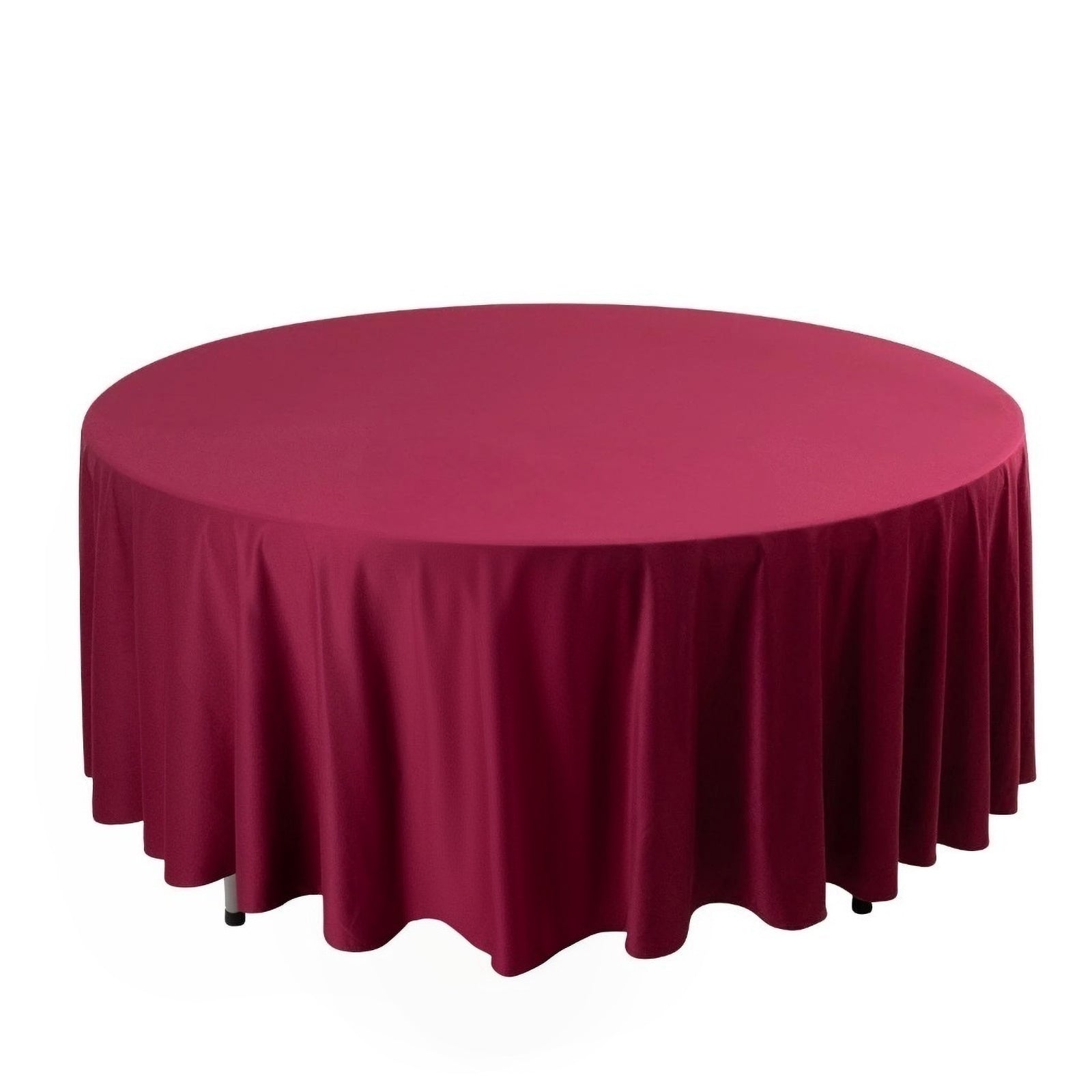 Scuba Round 108" Tablecloth Burgundy - Wrinkle Free & Stain Resistant Table Cover - Bell Racket Store