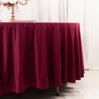 Scuba Round 108" Tablecloth Burgundy - Wrinkle Free & Stain Resistant Table Cover - Bell Racket Store