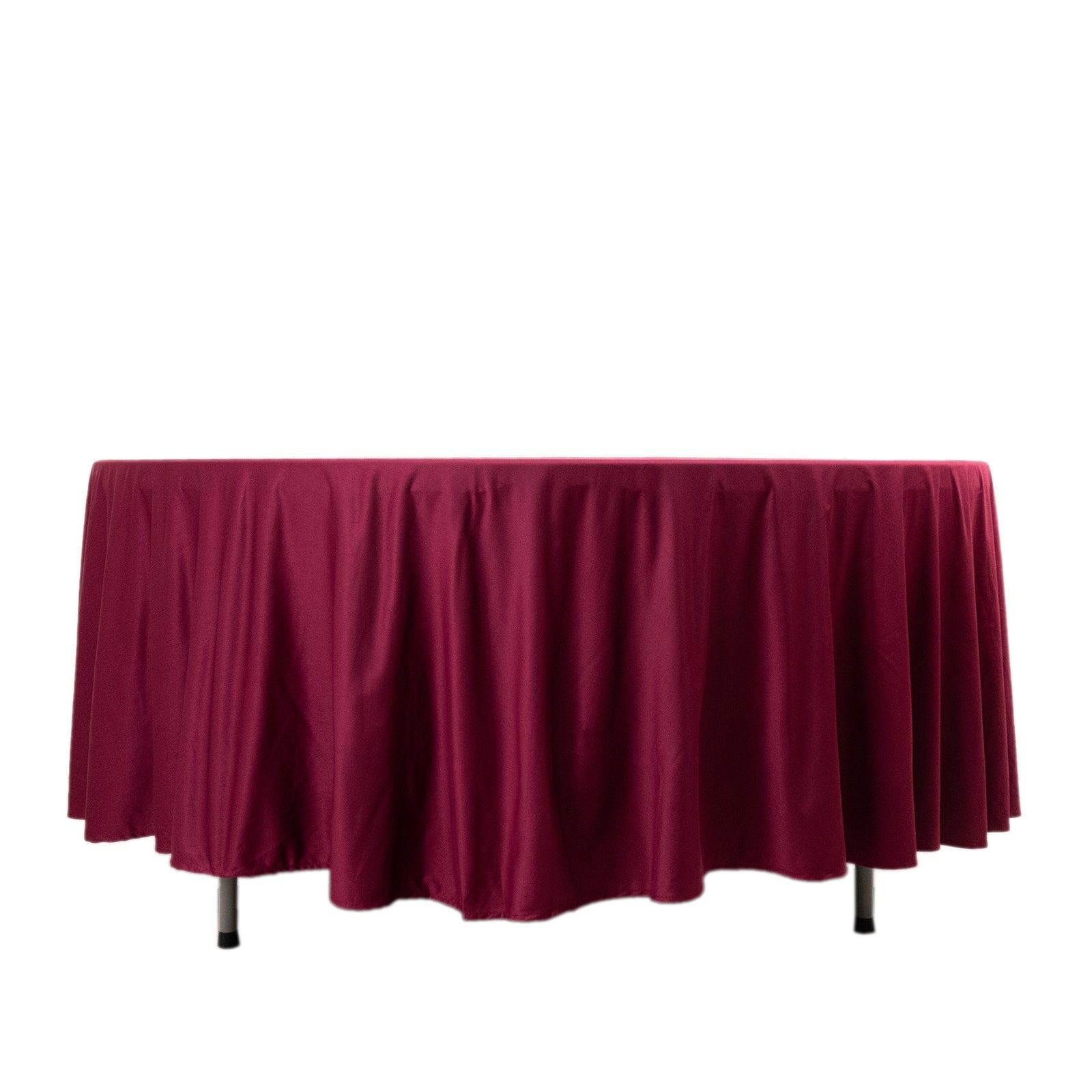 Scuba Round 108" Tablecloth Burgundy - Wrinkle Free & Stain Resistant Table Cover - Bell Racket Store