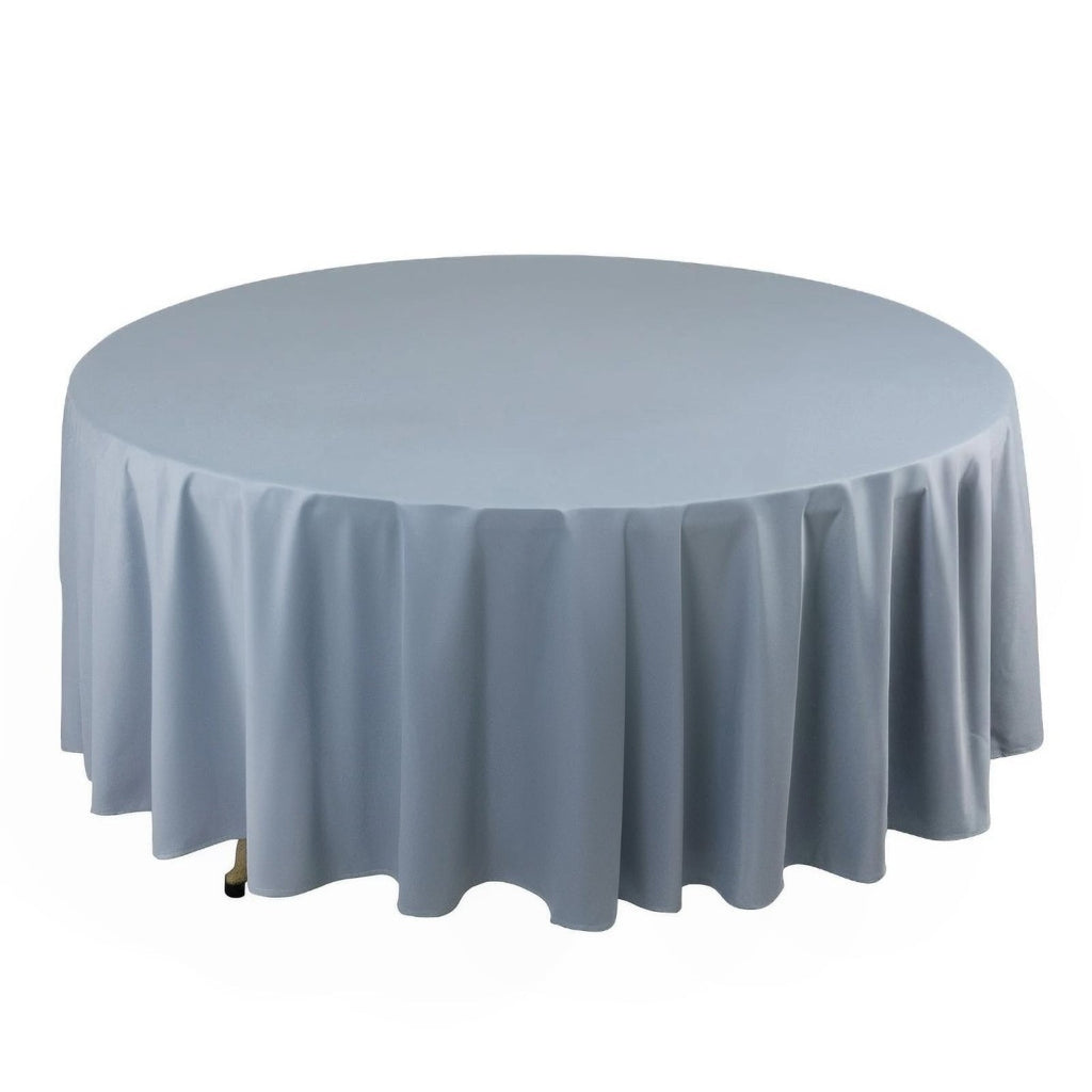 Scuba Round 108" Tablecloth Dusty Blue - Wrinkle Free & Stain Resistant Table Cover - Bell Racket Store