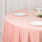 Scuba Round 108" Tablecloth Dusty Rose - Wrinkle Free & Stain Resistant Table Cover - Bell Racket Store