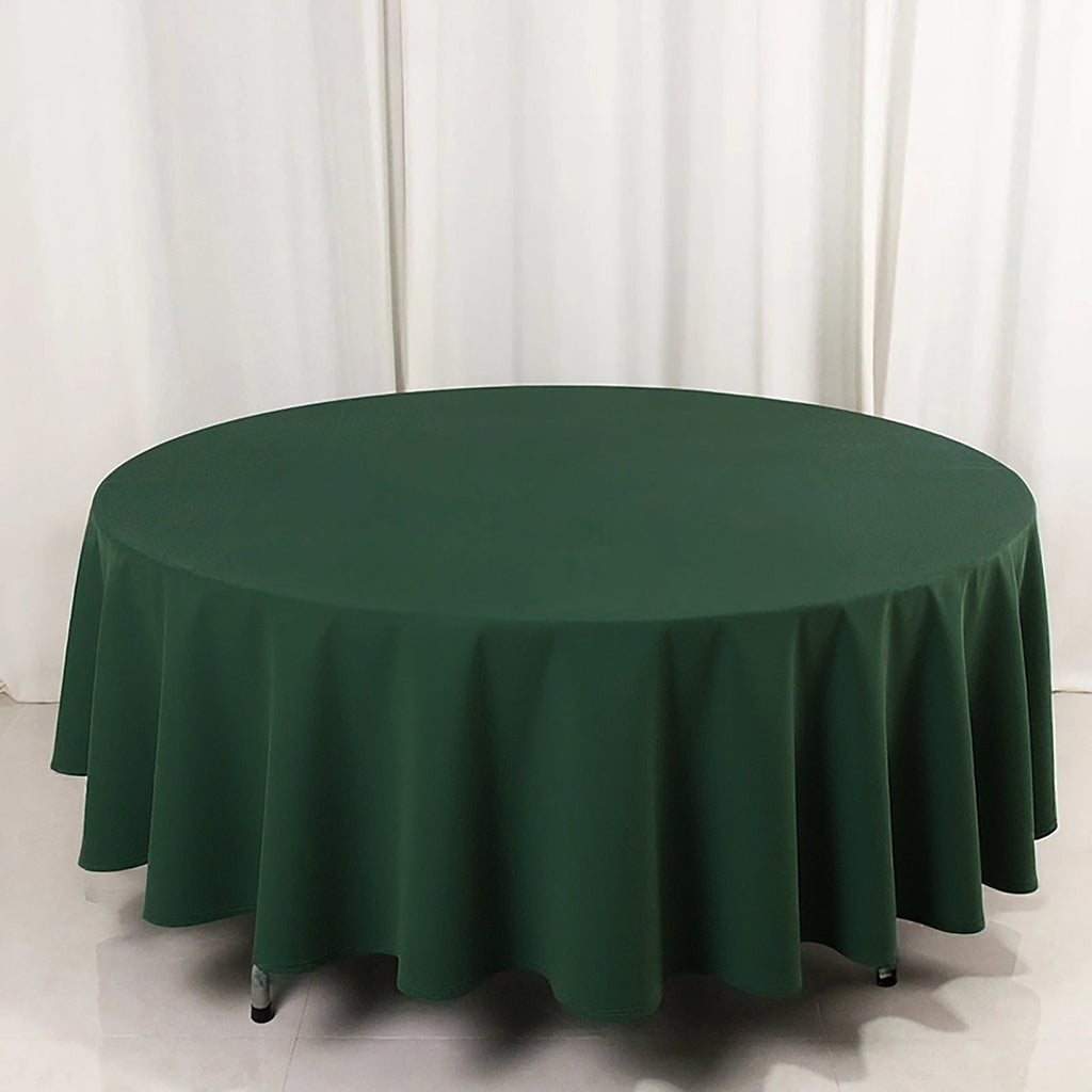 Scuba Round 108" Tablecloth Hunter Emerald Green - Wrinkle Free & Stain Resistant Table Cover - Bell Racket Store