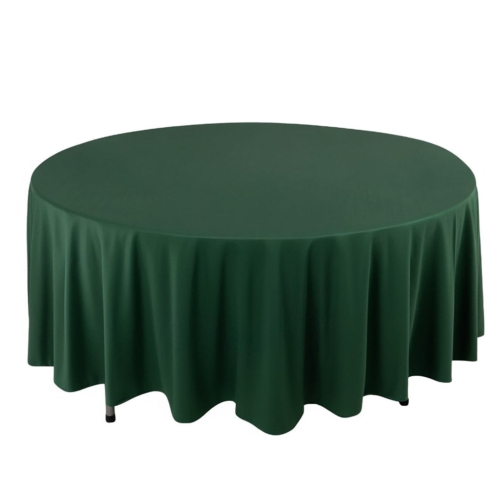 Scuba Round 108" Tablecloth Hunter Emerald Green - Wrinkle Free & Stain Resistant Table Cover - Bell Racket Store