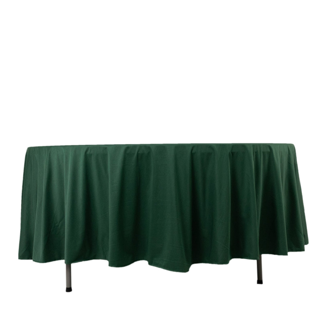 Scuba Round 108" Tablecloth Hunter Emerald Green - Wrinkle Free & Stain Resistant Table Cover - Bell Racket Store