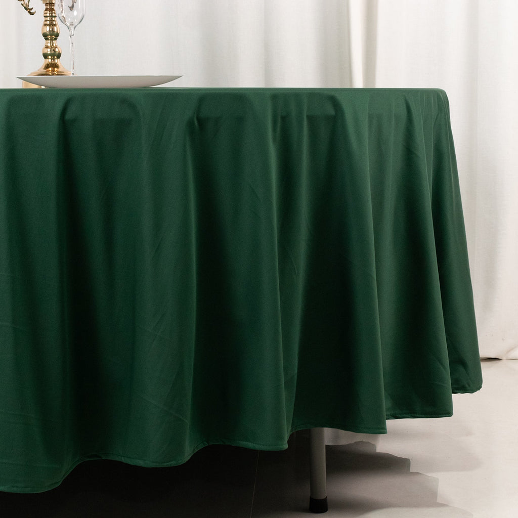 Scuba Round 108" Tablecloth Hunter Emerald Green - Wrinkle Free & Stain Resistant Table Cover - Bell Racket Store