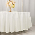 Scuba Round 108" Tablecloth Ivory - Wrinkle Free & Stain Resistant Table Cover - Bell Racket Store