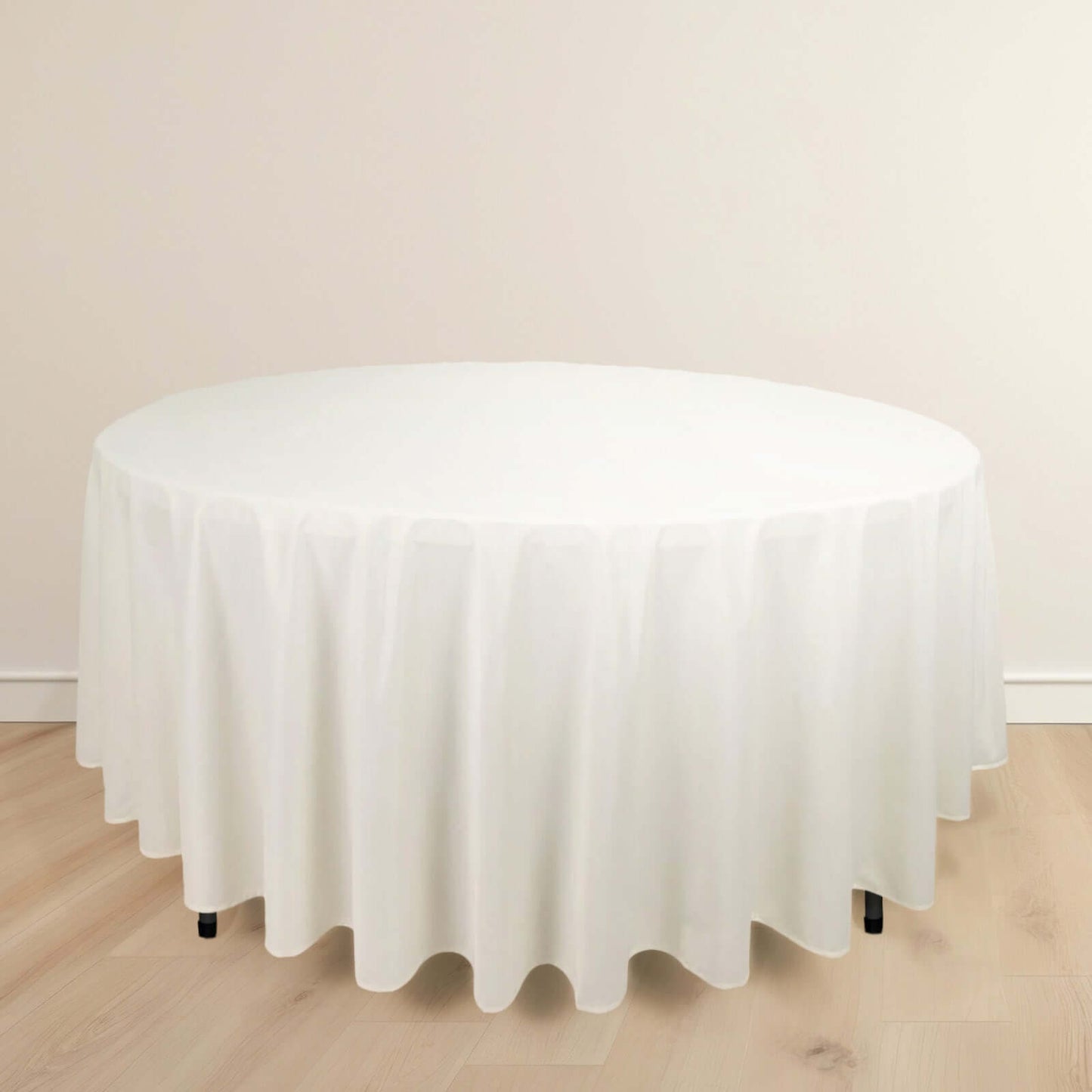 Scuba Round 108" Tablecloth Ivory - Wrinkle Free & Stain Resistant Table Cover - Bell Racket Store