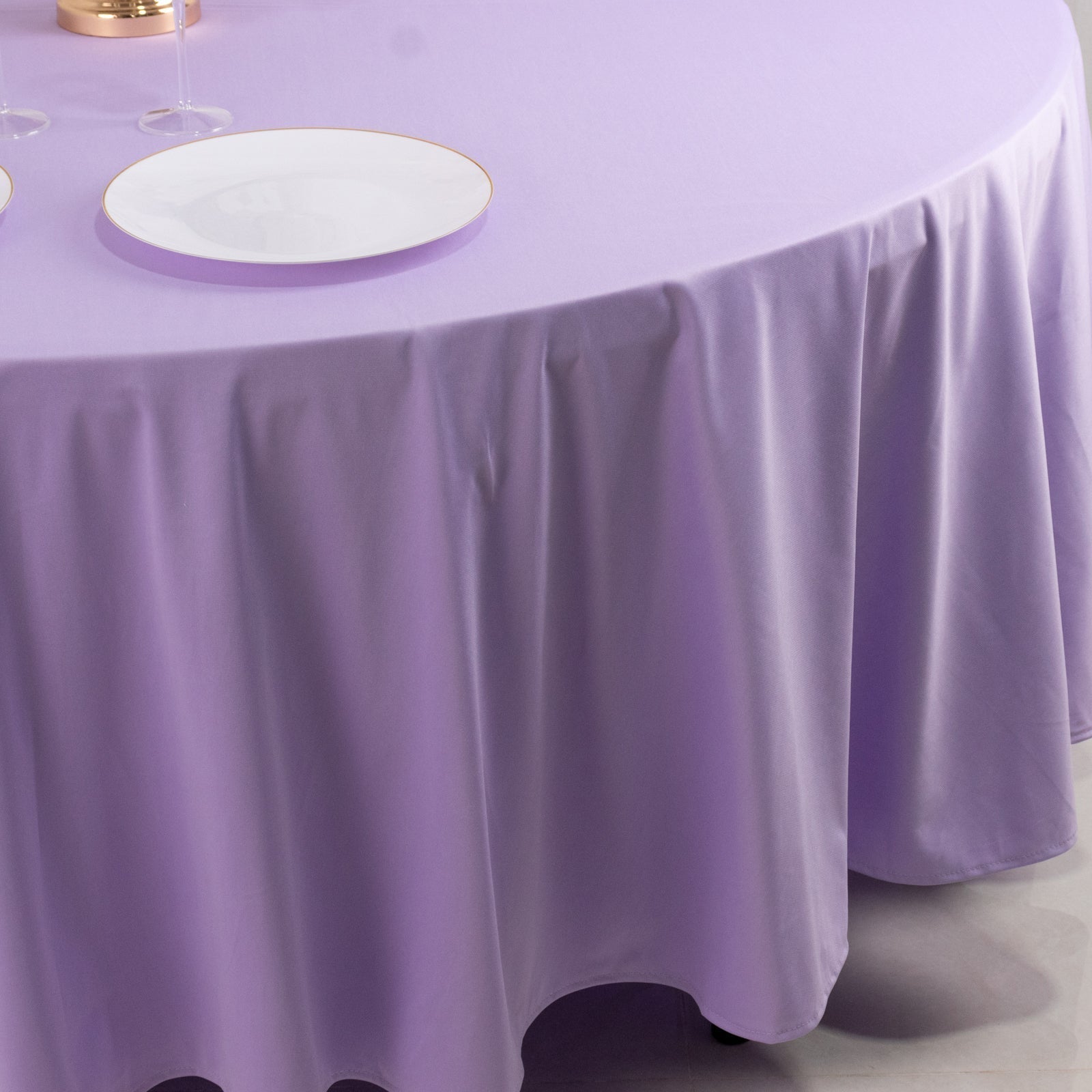 Scuba Round 108" Tablecloth Lavender Lilac - Wrinkle Free & Stain Resistant Table Cover - Bell Racket Store