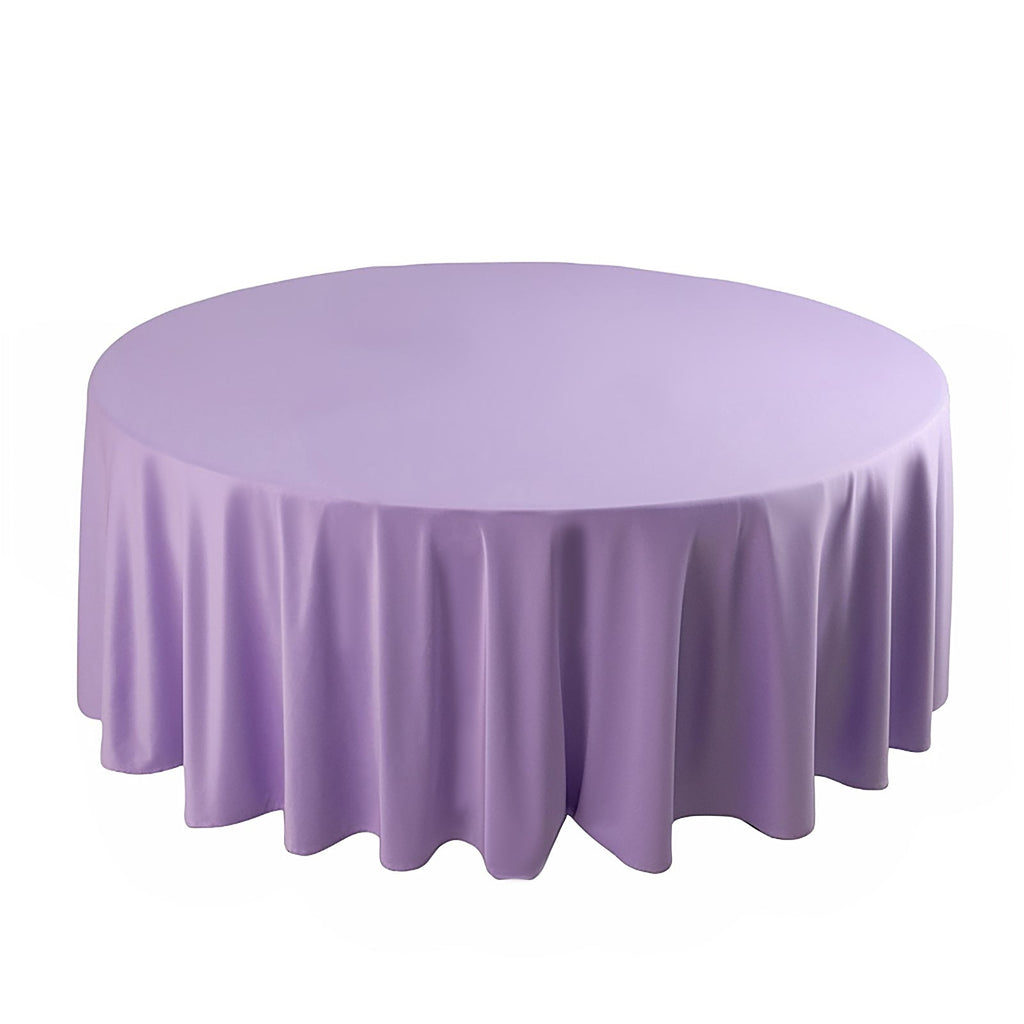 Scuba Round 108" Tablecloth Lavender Lilac - Wrinkle Free & Stain Resistant Table Cover - Bell Racket Store