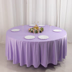 Scuba Round 108" Tablecloth Lavender Lilac - Wrinkle Free & Stain Resistant Table Cover - Bell Racket Store
